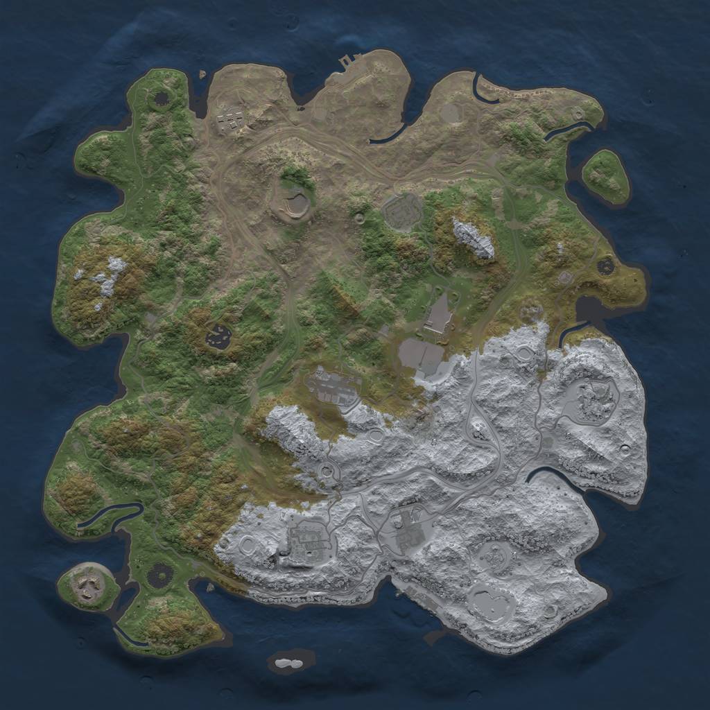 Rust Map: Procedural Map, Size: 4250, Seed: 2505, 19 Monuments