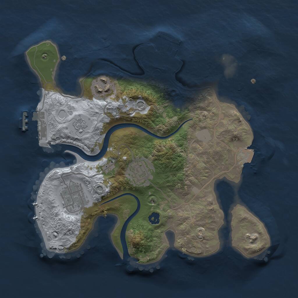 Rust Map: Procedural Map, Size: 2500, Seed: 20119574, 8 Monuments