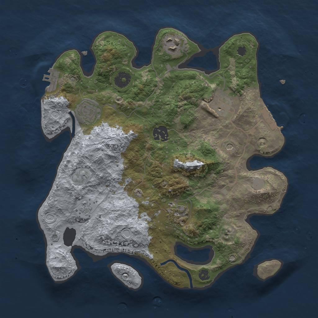 Rust Map: Procedural Map, Size: 3000, Seed: 234234234, 14 Monuments