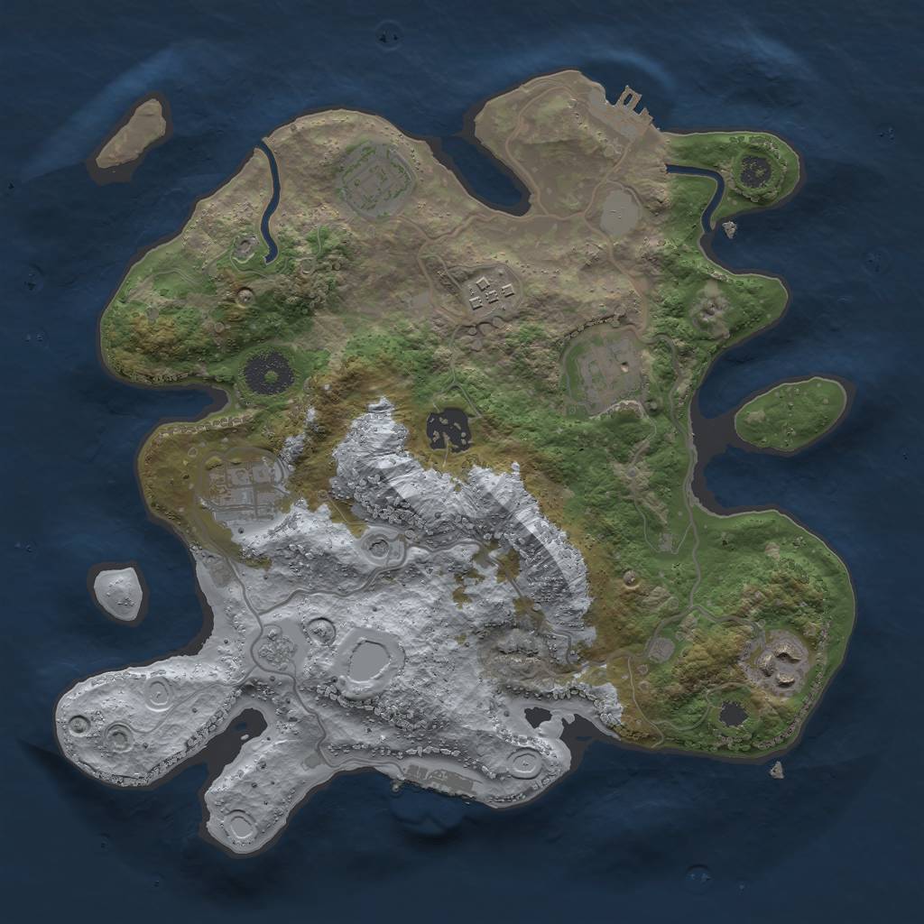 Rust Map: Procedural Map, Size: 3000, Seed: 532754503, 15 Monuments