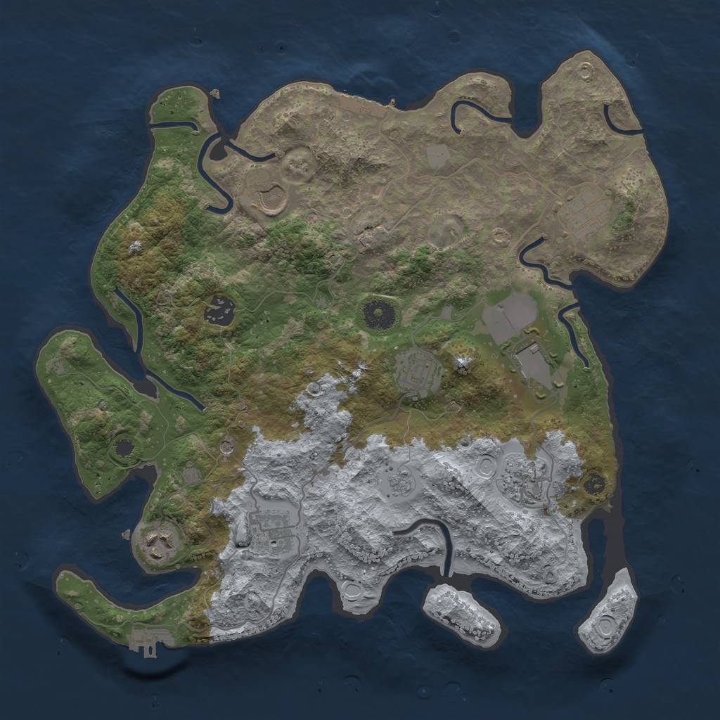 Rust Map: Procedural Map, Size: 3500, Seed: 196685904, 17 Monuments