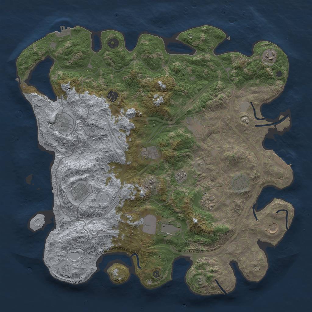 Rust Map: Procedural Map, Size: 4294, Seed: 100, 20 Monuments