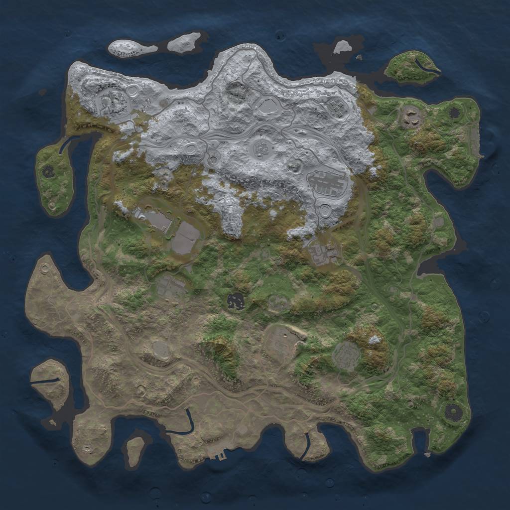 Rust Map: Procedural Map, Size: 4250, Seed: 371831209, 19 Monuments
