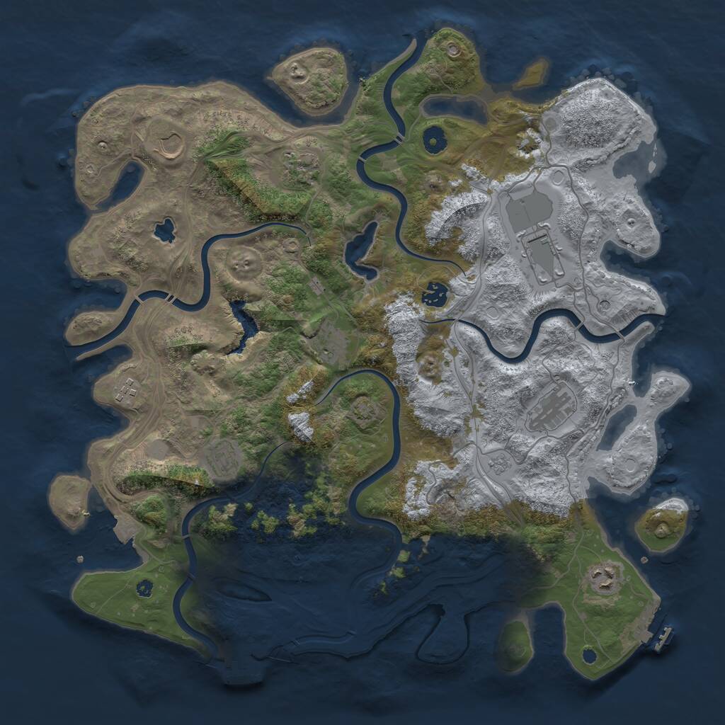 Rust Map: Procedural Map, Size: 4250, Seed: 1493603241, 15 Monuments