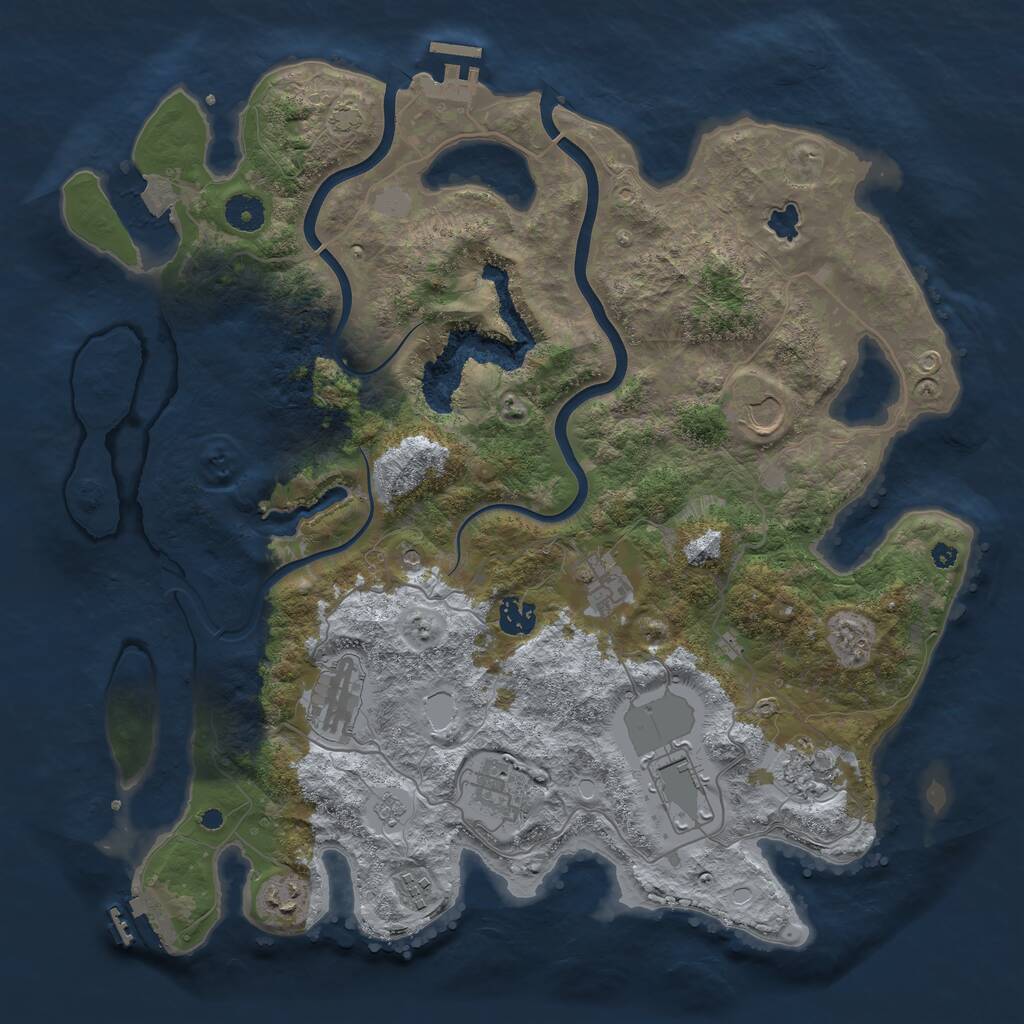Rust Map: Procedural Map, Size: 4000, Seed: 7832, 15 Monuments