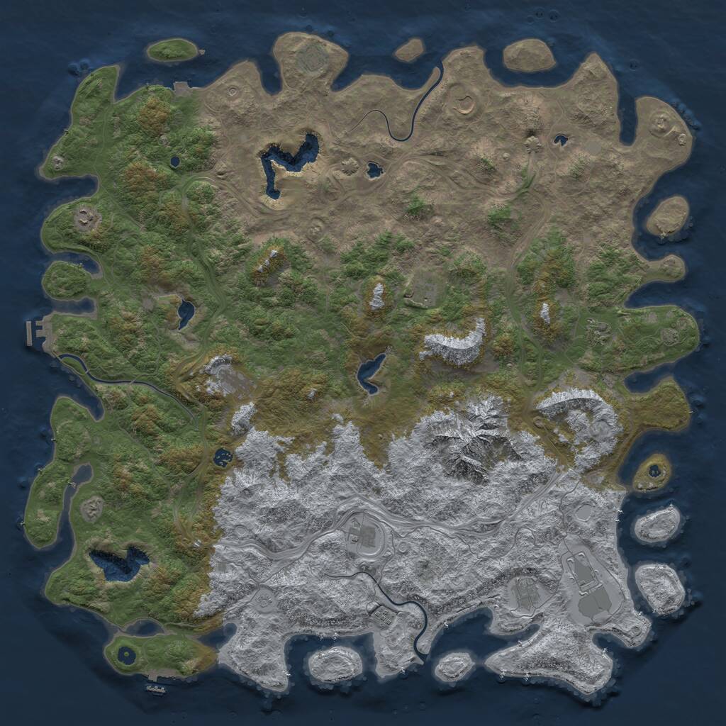 Rust Map: Procedural Map, Size: 6000, Seed: 5005820, 17 Monuments