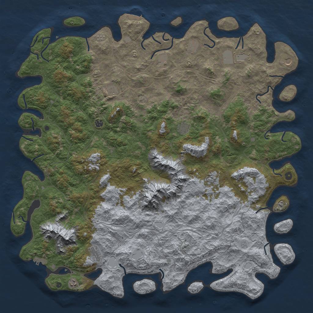 Rust Map: Procedural Map, Size: 6000, Seed: 5005820, 20 Monuments
