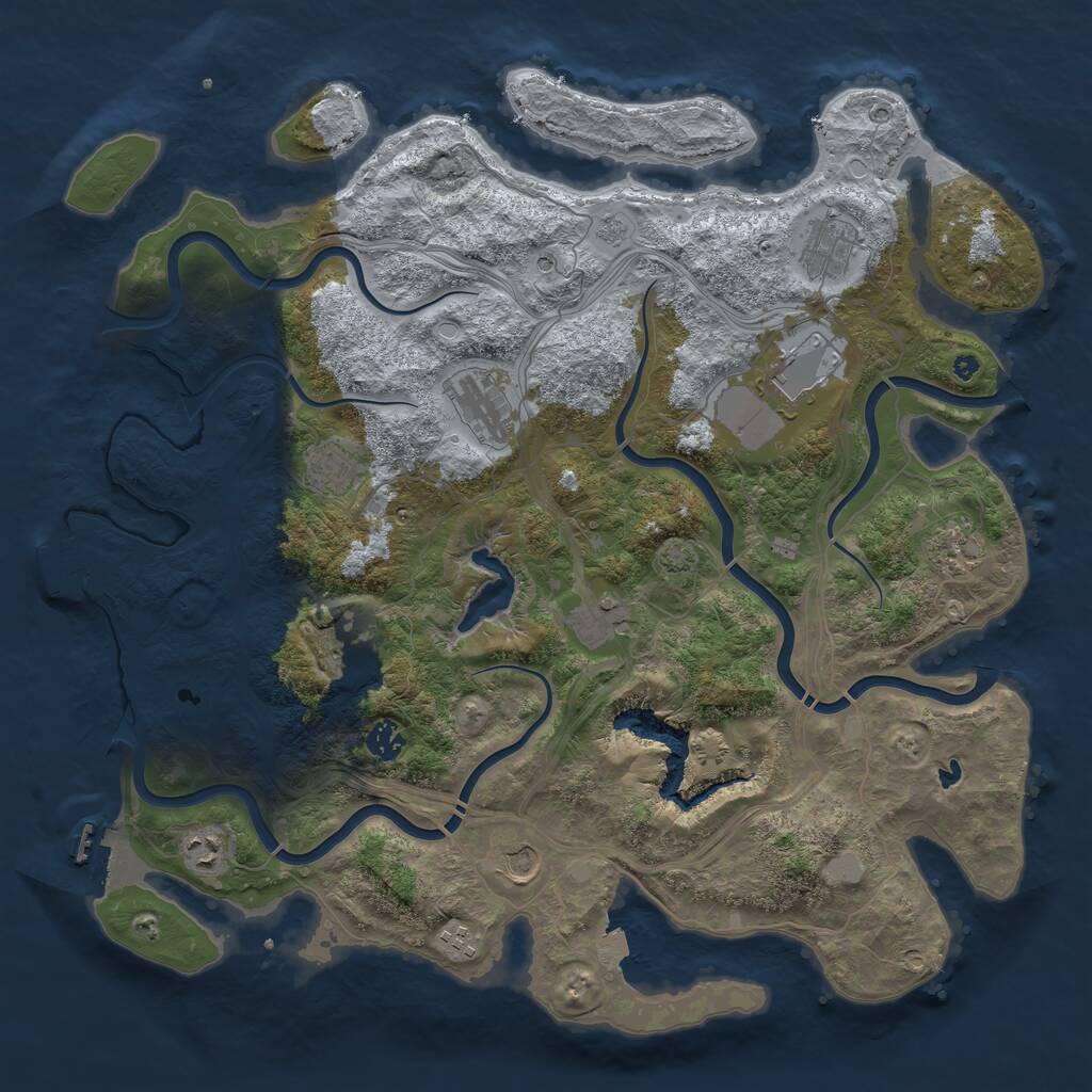 Rust Map: Procedural Map, Size: 4300, Seed: 1747386912, 17 Monuments