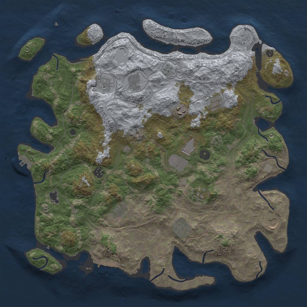 Rust Map: Procedural Map, Size: 4300, Seed: 1747386912, 20 Monuments