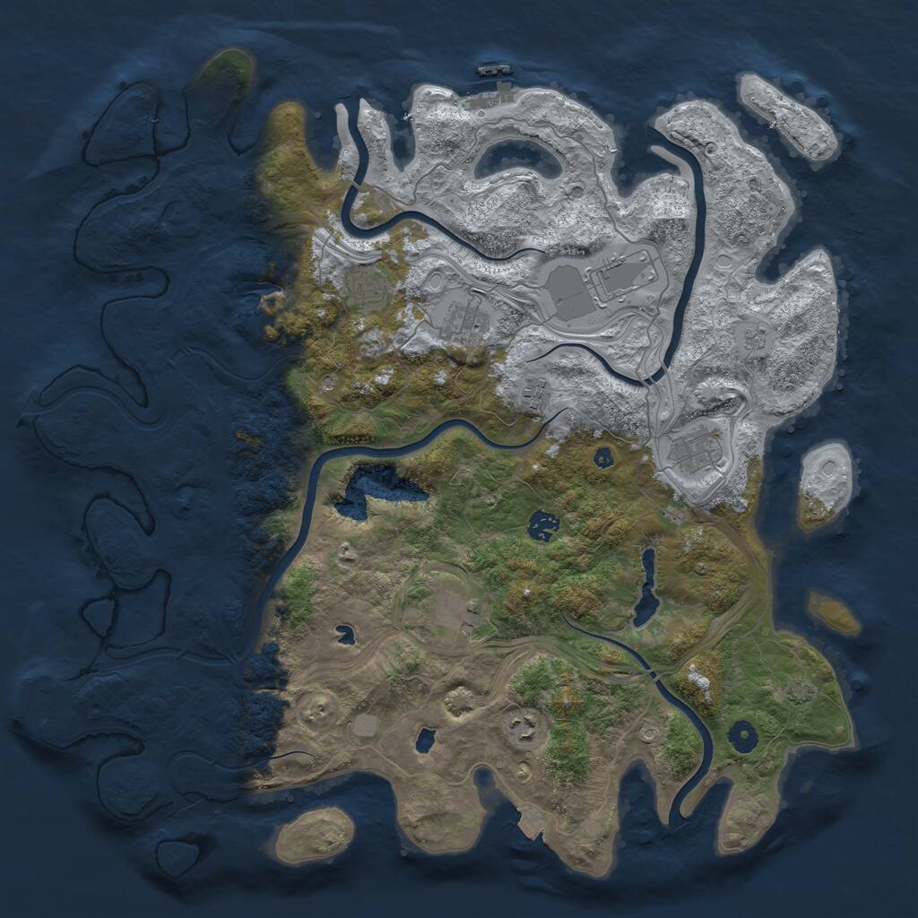 Rust Map: Procedural Map, Size: 4500, Seed: 2098, 14 Monuments