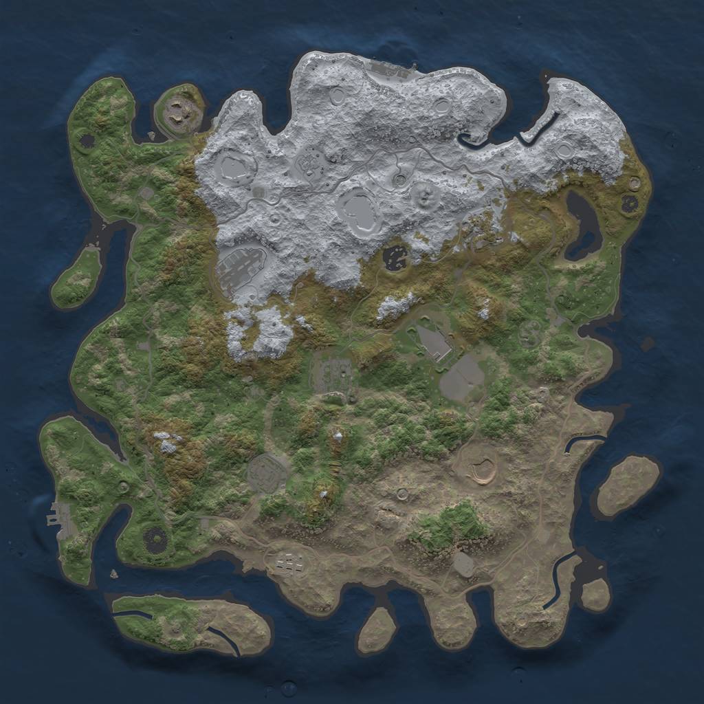 Rust Map: Procedural Map, Size: 4100, Seed: 26328, 18 Monuments