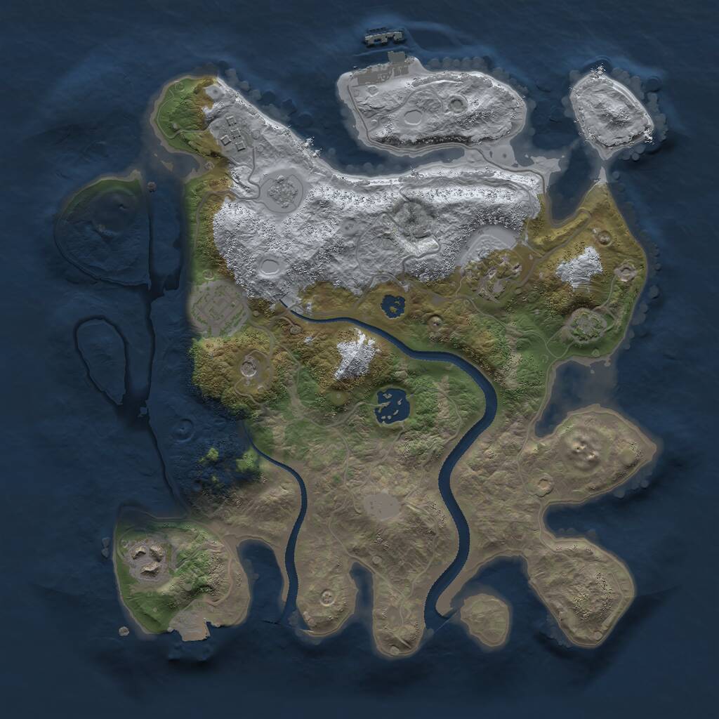 Rust Map: Procedural Map, Size: 3000, Seed: 1909523047, 10 Monuments