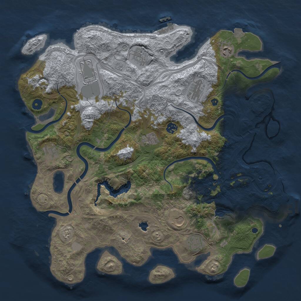 Rust Map: Procedural Map, Size: 4250, Seed: 754454471, 16 Monuments