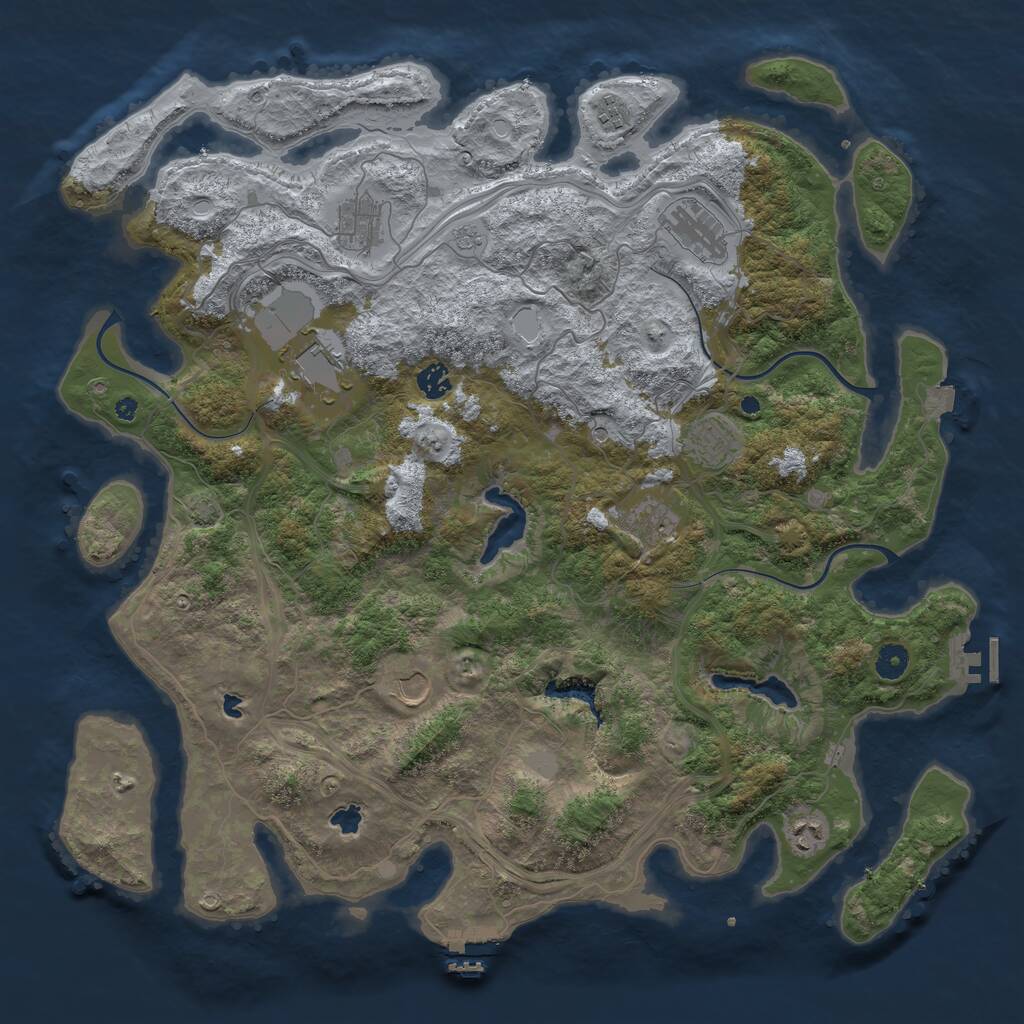 Rust Map: Procedural Map, Size: 4500, Seed: 532275922, 15 Monuments