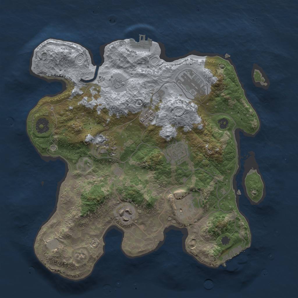 Rust Map: Procedural Map, Size: 3000, Seed: 245732, 14 Monuments