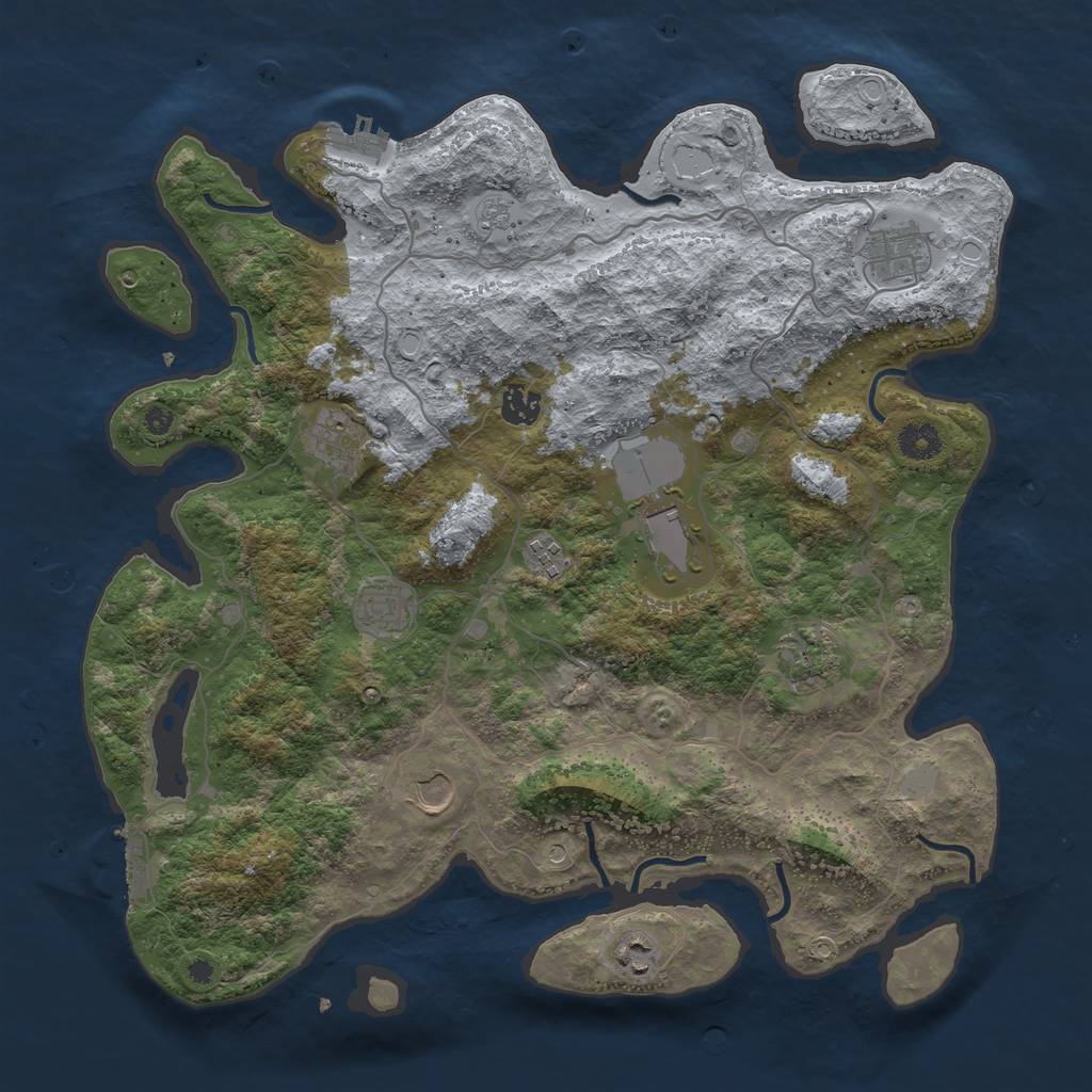 Rust Map: Procedural Map, Size: 4000, Seed: 2112792407, 18 Monuments