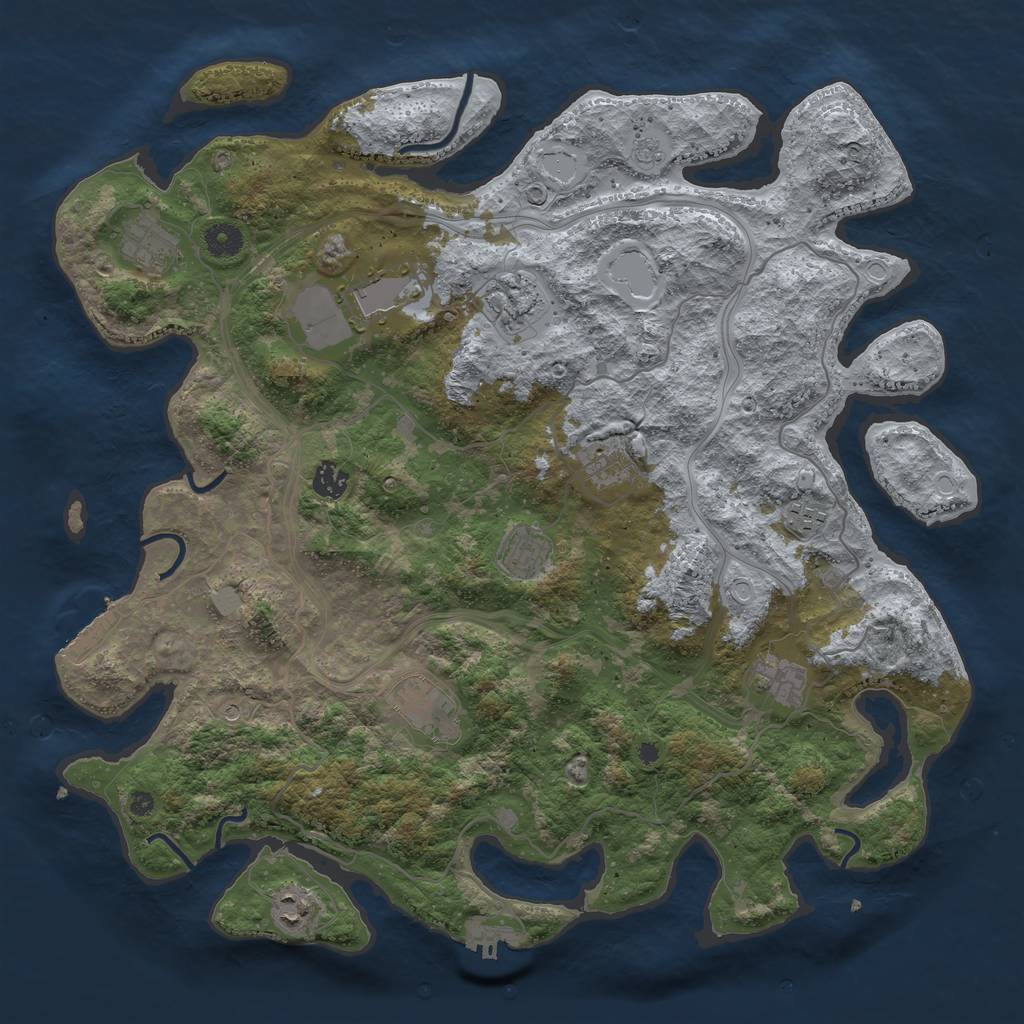 Rust Map: Procedural Map, Size: 4250, Seed: 49659, 19 Monuments