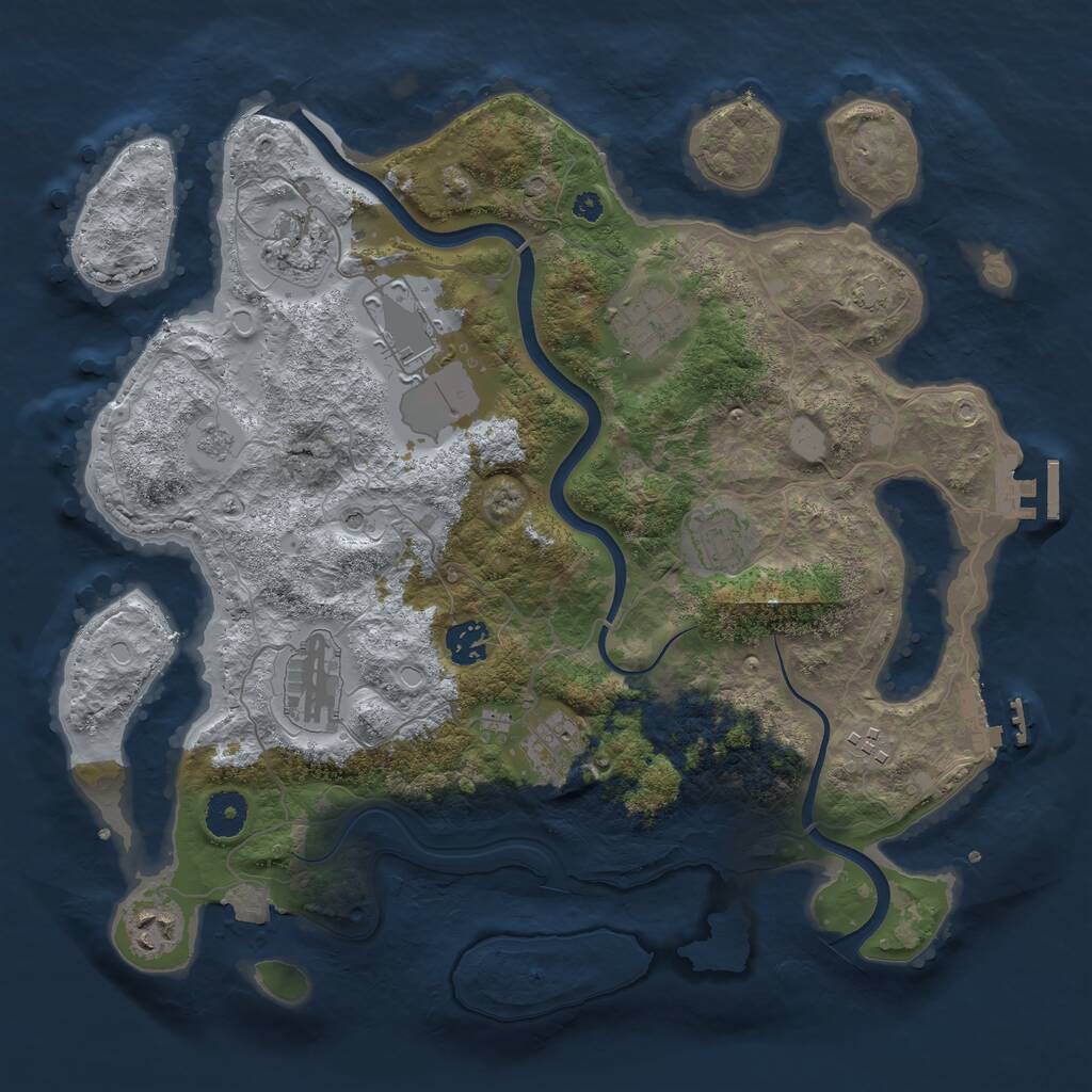 Rust Map: Procedural Map, Size: 3700, Seed: 561797655, 15 Monuments