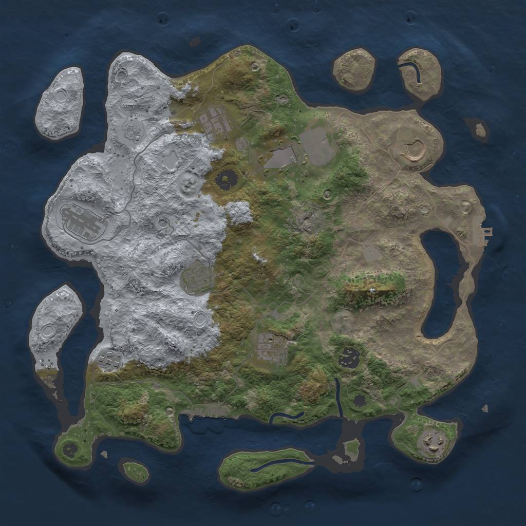 Rust Map: Procedural Map, Size: 3700, Seed: 561797655, 18 Monuments