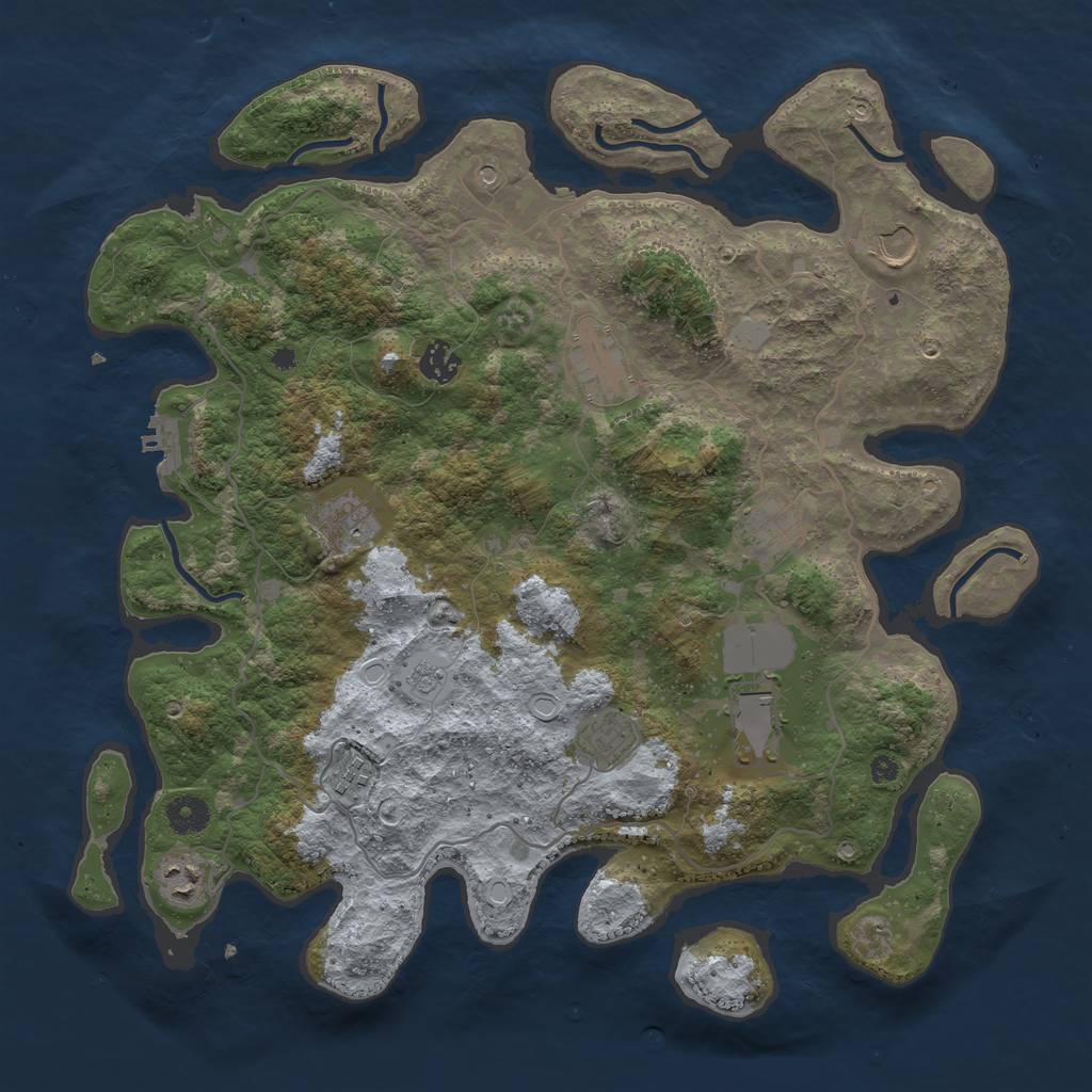 Rust Map: Procedural Map, Size: 4000, Seed: 223163, 17 Monuments