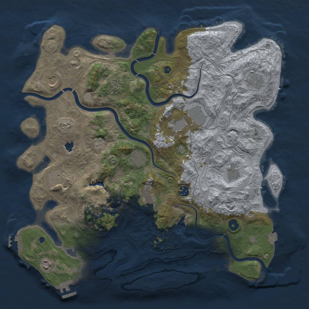 Rust Map: Procedural Map, Size: 4250, Seed: 2147483399, 17 Monuments