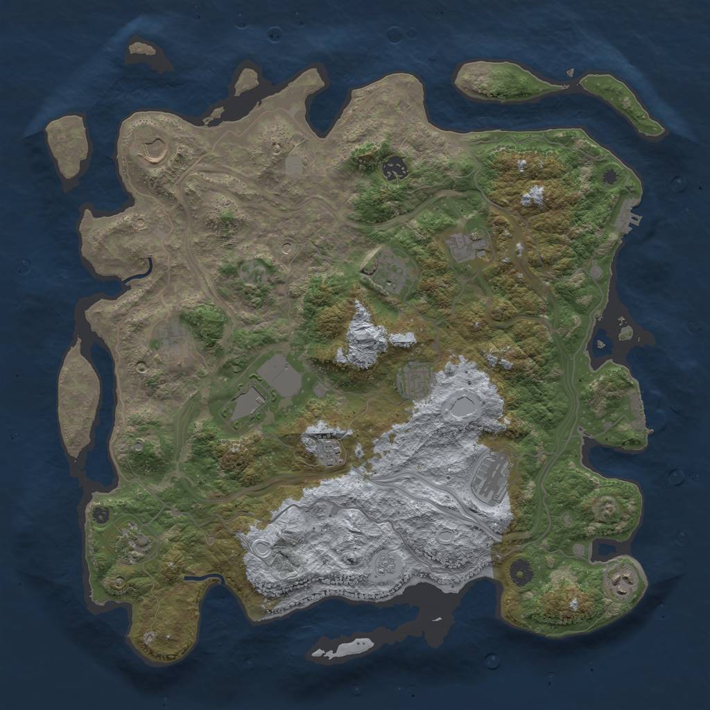 Rust Map: Procedural Map, Size: 4300, Seed: 1774933774, 20 Monuments