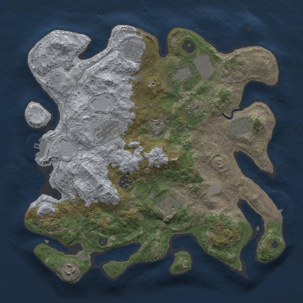 Rust Map: Procedural Map, Size: 3500, Seed: 121318, 18 Monuments