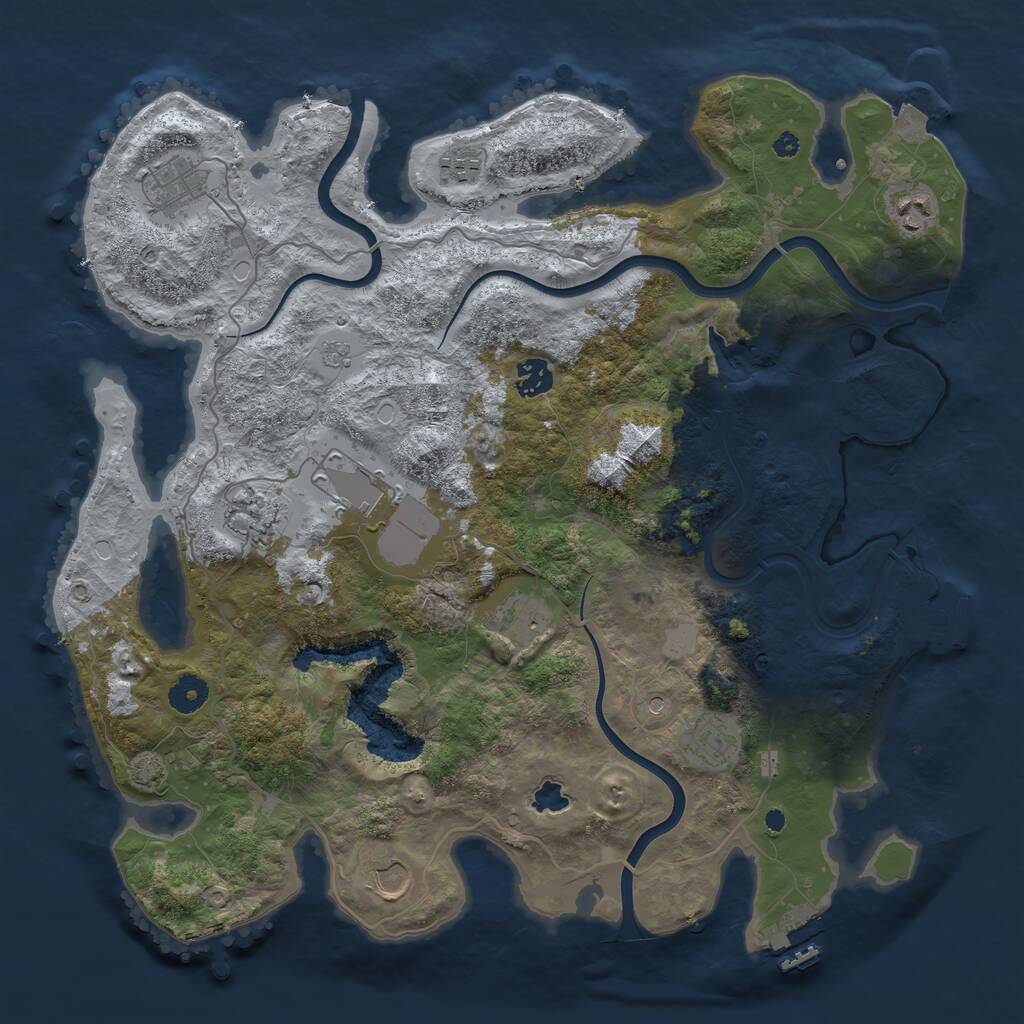 Rust Map: Procedural Map, Size: 4000, Seed: 42423423, 15 Monuments