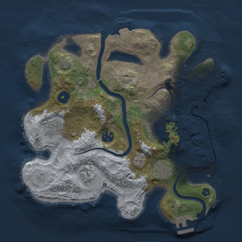 Rust Map: Procedural Map, Size: 3000, Seed: 876820639, 11 Monuments