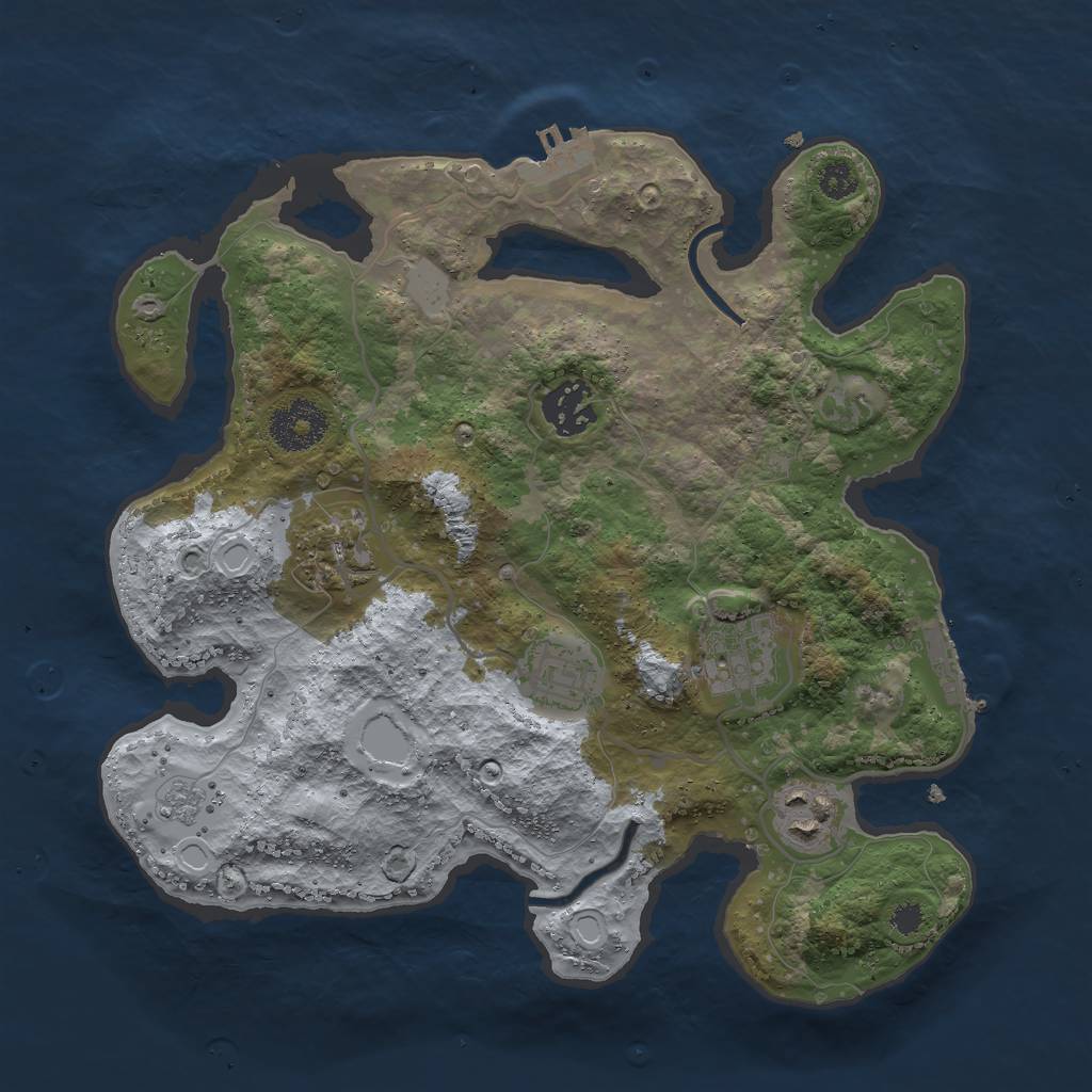 Rust Map: Procedural Map, Size: 3000, Seed: 876820639, 13 Monuments