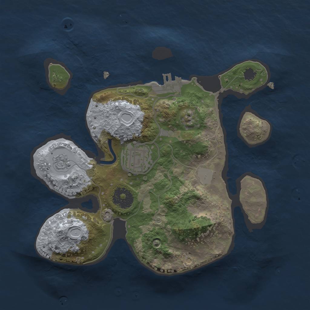 Rust Map: Procedural Map, Size: 2250, Seed: 12345, 8 Monuments