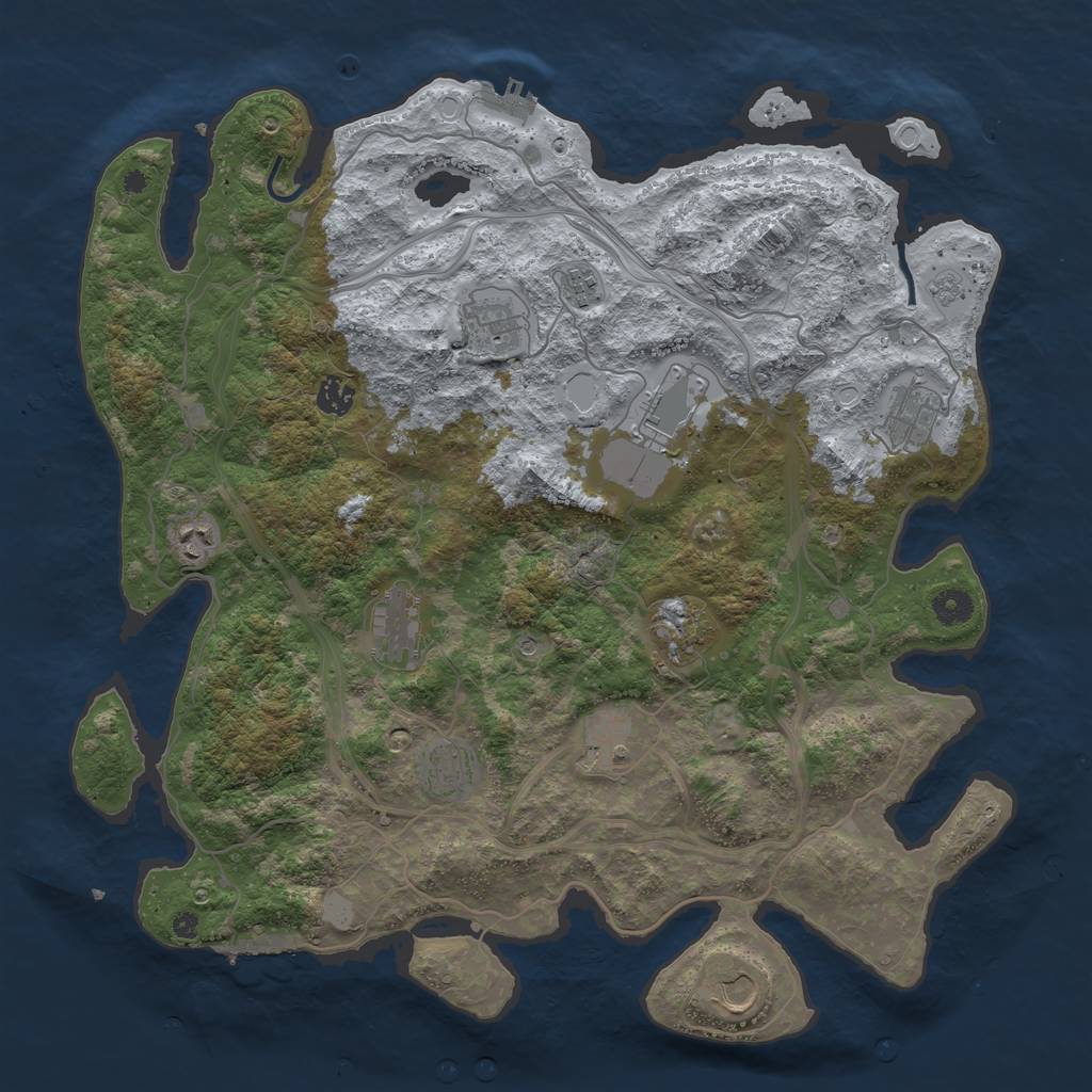 Rust Map: Procedural Map, Size: 4250, Seed: 164442270, 20 Monuments