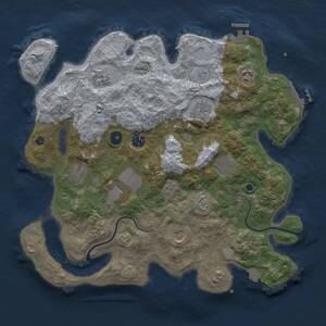 Thumbnail Rust Map: Procedural Map, Size: 3750, Seed: 45, 15 Monuments