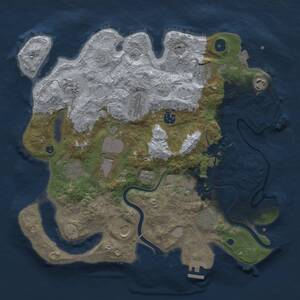 Thumbnail Rust Map: Procedural Map, Size: 3750, Seed: 45, 17 Monuments