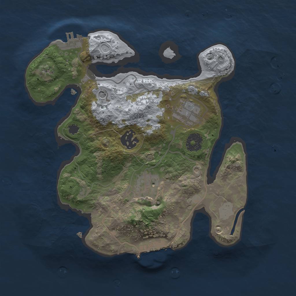Rust Map: Procedural Map, Size: 2500, Seed: 54657685, 11 Monuments
