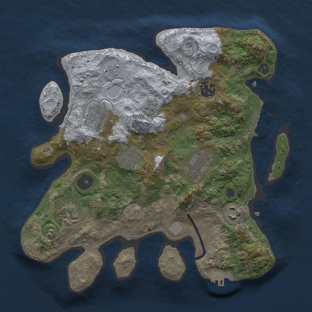 Rust Map: Procedural Map, Size: 3000, Seed: 28788, 16 Monuments