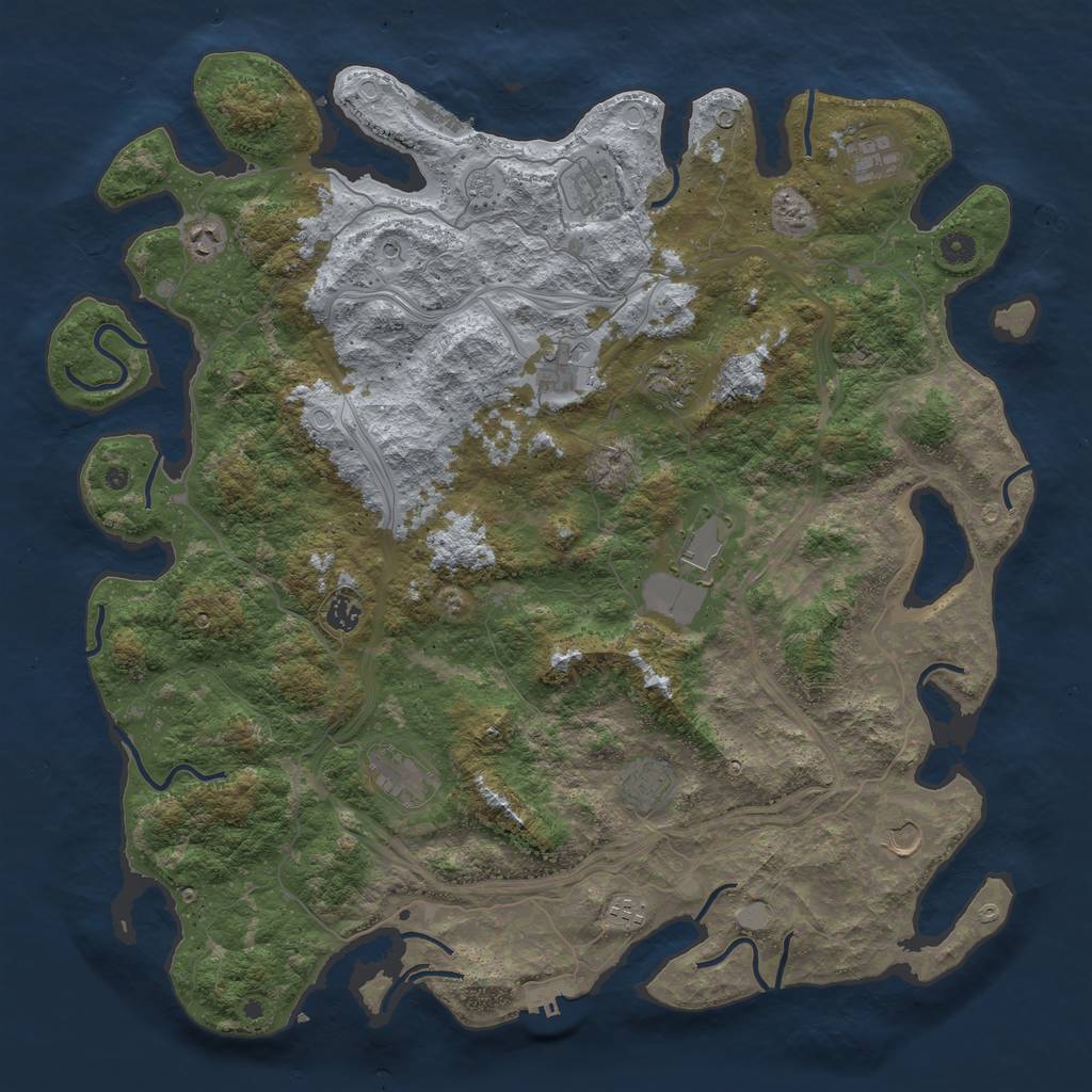 Rust Map: Procedural Map, Size: 4800, Seed: 235558306, 20 Monuments