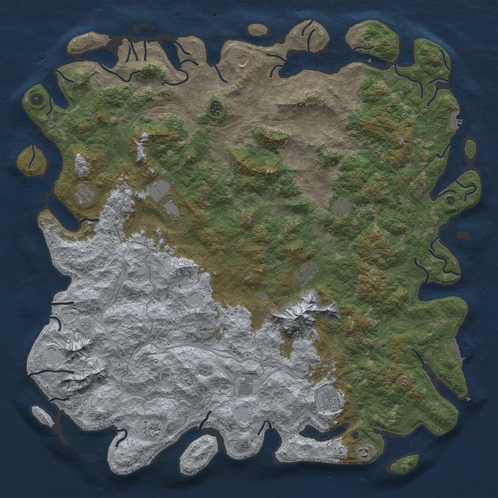 Rust Map: Procedural Map, Size: 6000, Seed: 159753123, 20 Monuments