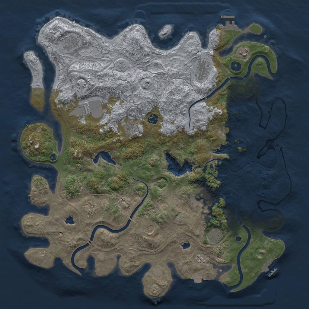 Rust Map: Procedural Map, Size: 4569, Seed: 2511, 17 Monuments