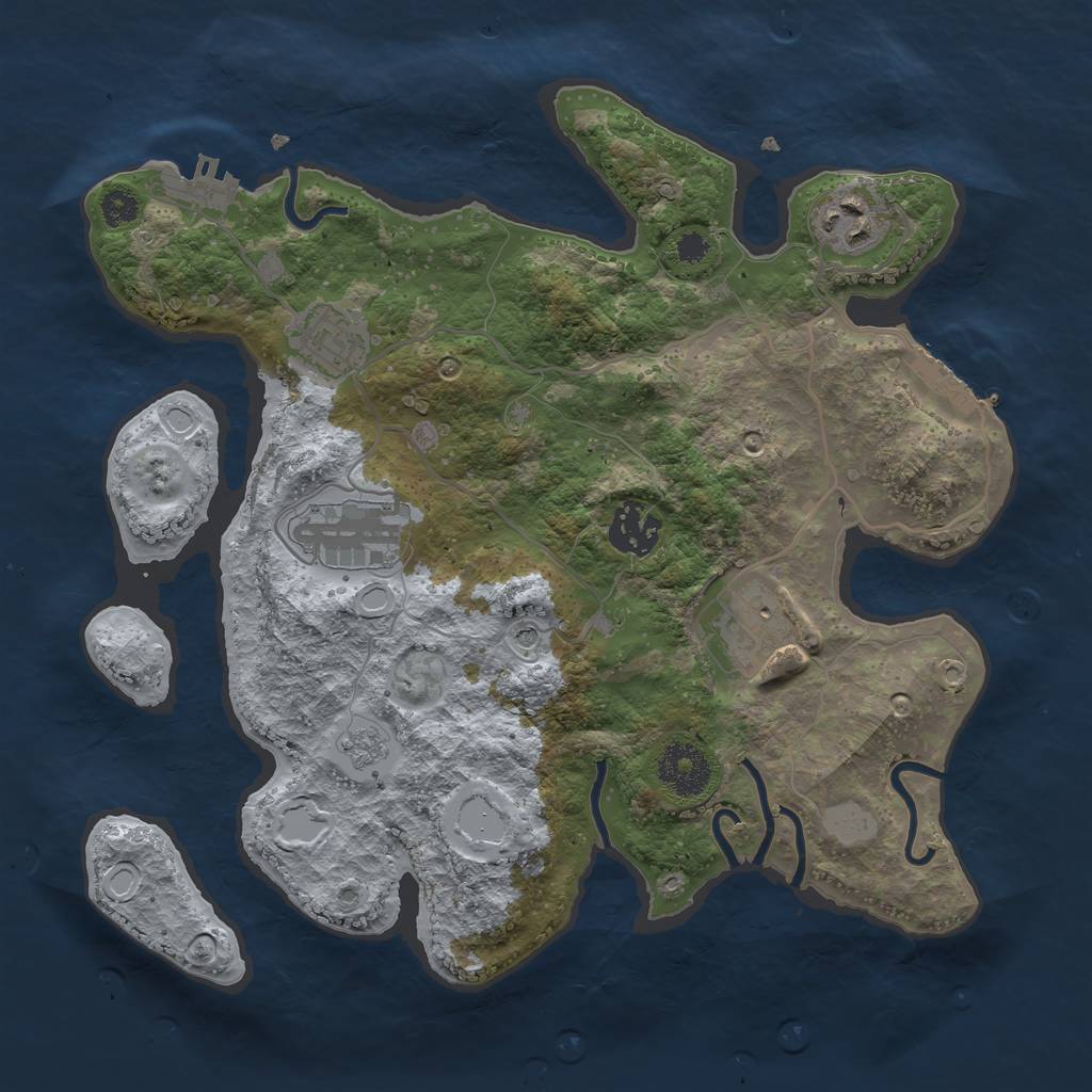 Rust Map: Procedural Map, Size: 3100, Seed: 983, 14 Monuments