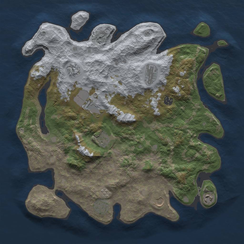 Rust Map: Barren, Size: 4000, Seed: 1731746526, 12 Monuments