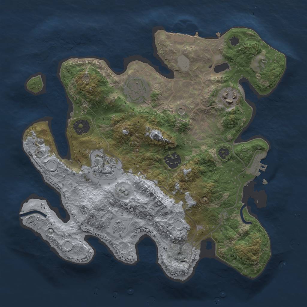 Rust Map: Procedural Map, Size: 2913, Seed: 3015, 13 Monuments