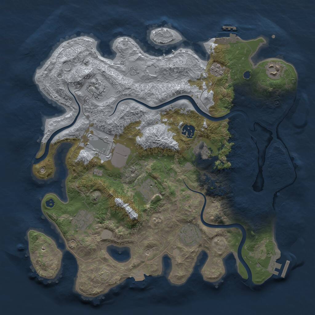 Rust Map: Procedural Map, Size: 3600, Seed: 1974301, 15 Monuments