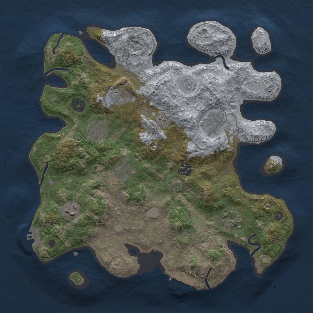 Rust Map: Procedural Map, Size: 3400, Seed: 655279886, 17 Monuments