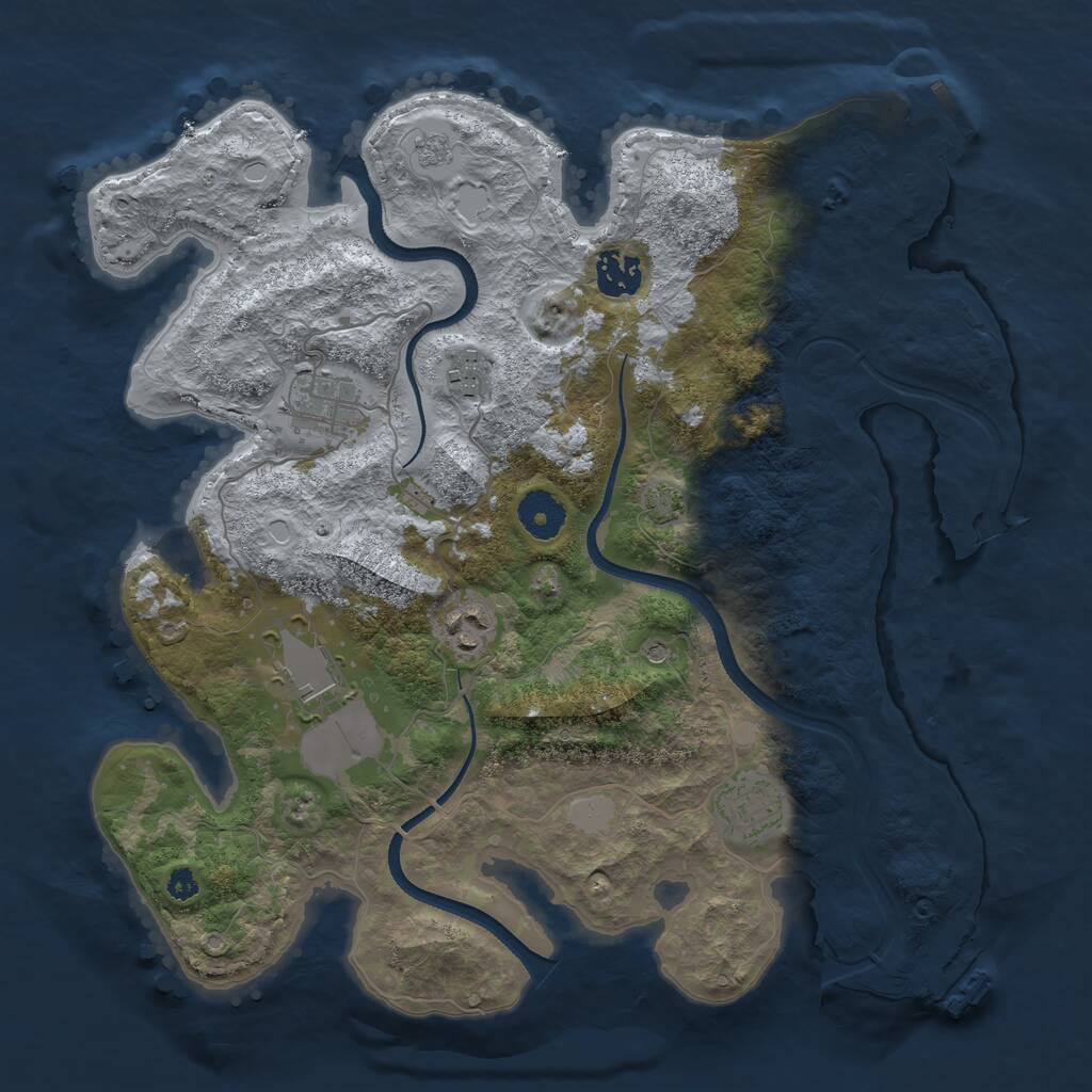 Rust Map: Procedural Map, Size: 3500, Seed: 622925639, 12 Monuments