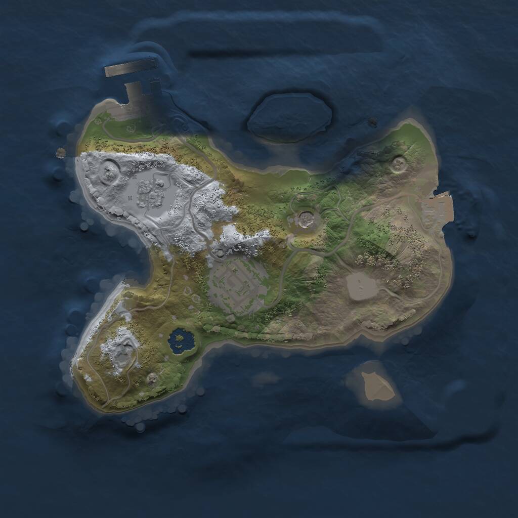 Rust Map: Procedural Map, Size: 2000, Seed: 1937033800, 5 Monuments