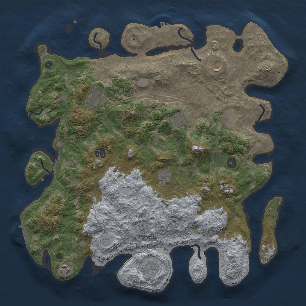 Rust Map: Procedural Map, Size: 4250, Seed: 998013, 18 Monuments