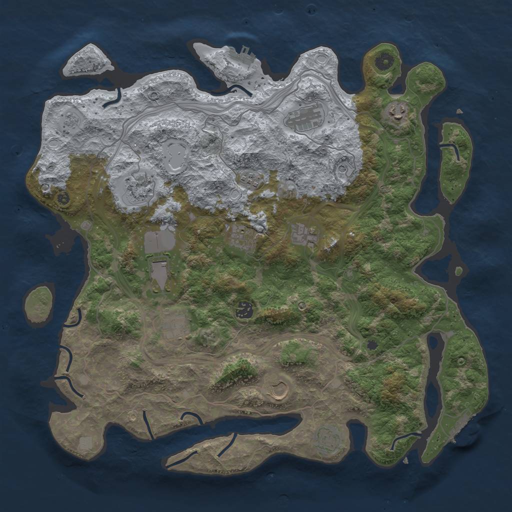 Rust Map: Procedural Map, Size: 4250, Seed: 2146931336, 20 Monuments