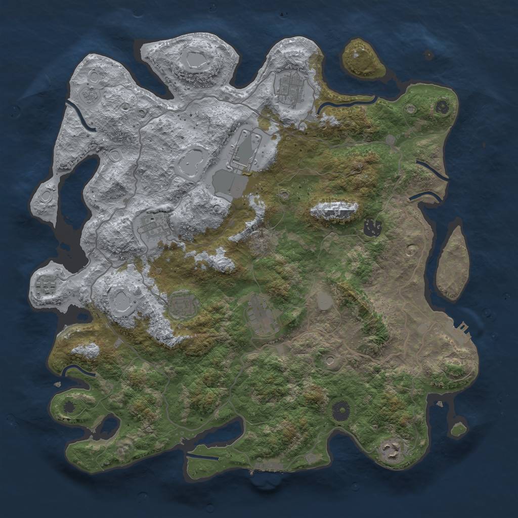 Rust Map: Procedural Map, Size: 4000, Seed: 354, 17 Monuments