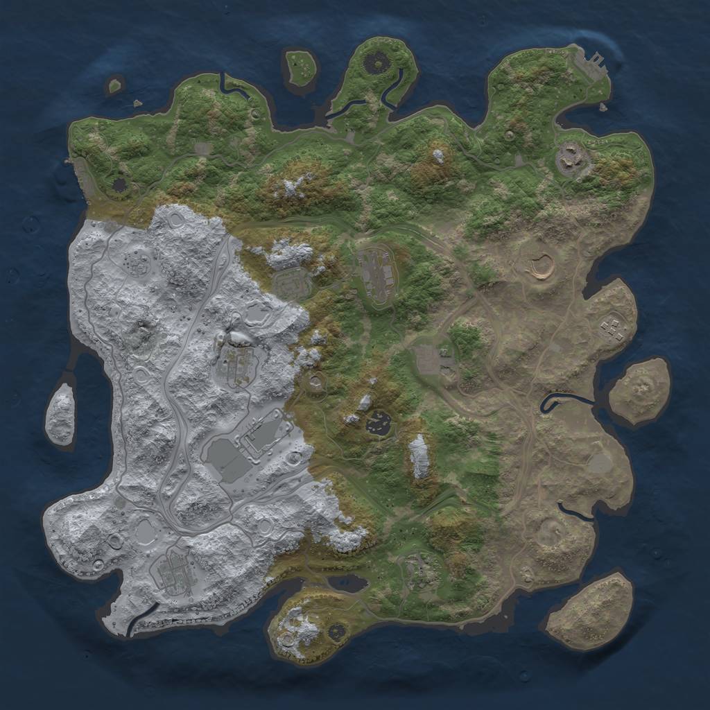 Rust Map: Procedural Map, Size: 4250, Seed: 926854974, 20 Monuments